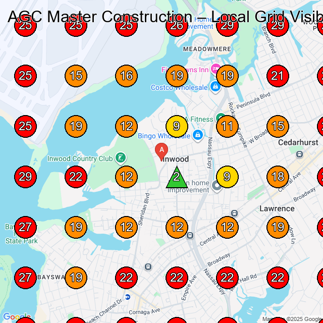 AGC Master Construction GeoGrid visibility map for General Contractor in Queens